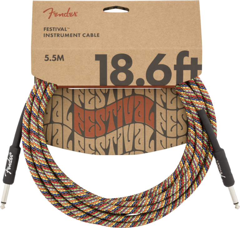 Fender Festival Instrument Cable, Rainbow 18.6"