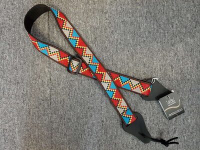 Colonial Leather - Jacquard/Poly Ukulele Strap (Red/Yellow/Blue)