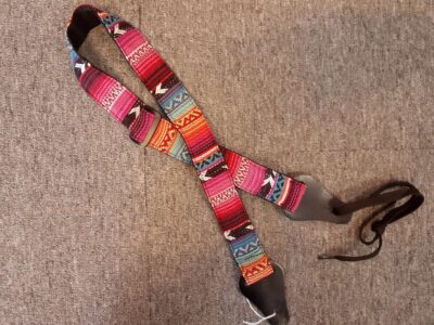 Colonial Leather - Rasta Rag Ukulele Strap (Pink)