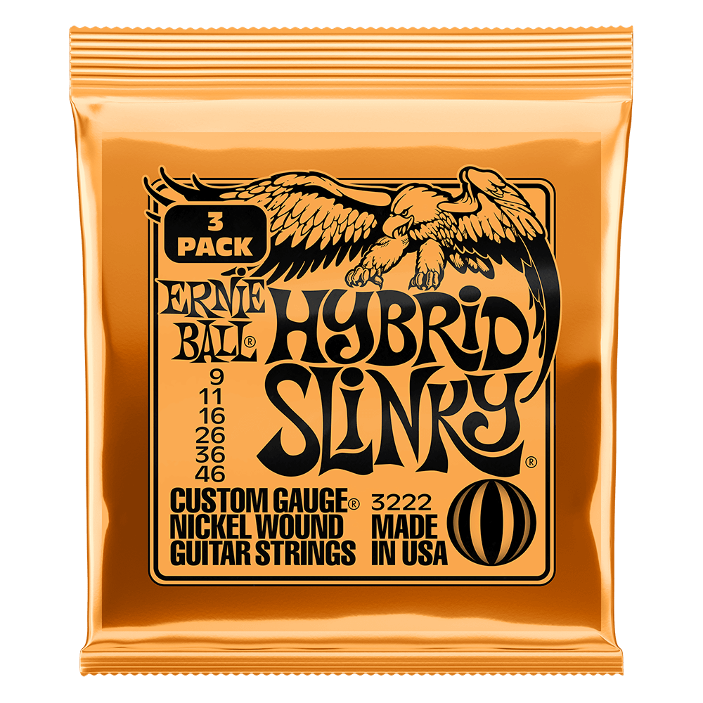 Hybrid Slinky Elec Guitar Strings 9-46 | Ernie Ball 3 Pack