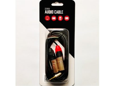 10ft Audio Cable (3.5mm Stereo Plug - 2 x XLR Male) | Leem