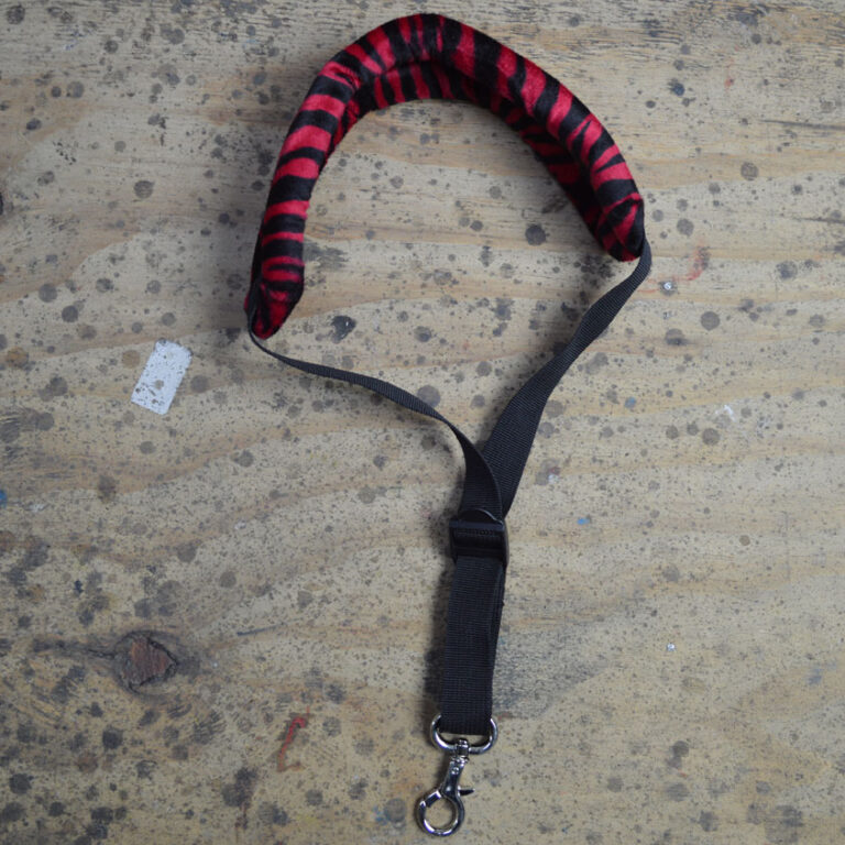 Black & Pink Zebra Faux Fur Sax Strap | Colonial Leather