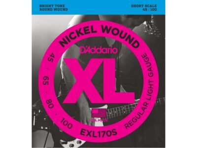 EXL170S Bass Guitar Strings XL Nickel Wound Short Scale 45-100 Light | D'Addario