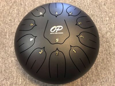 Opus Percussion 10" Metal 11-Note Lotus Carves Style Tongue Drum in Black