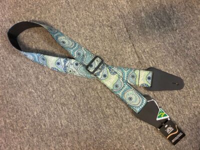 Aboriginal Art Guitar Strap - Aqua