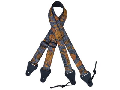 Aboriginal Art Rag Ukulele Strap – Bush Plum Gold