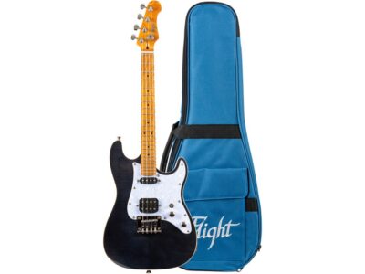 Pathfinder Solid Body Trans Black Elec Tenor Uke | Flight